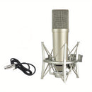 Microfono de Condensador Profesional U87 para Grabación | Reducción de Ruido de Alta Definición + Soporte Antivibraciones | Herramienta Universal para Grabación y Transmisión en Vivo