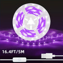 Tira de luces LED de 10.0 metros con alimentación USB, interruptor de llave, control por botón, luz púrpura y azul de 5V para protección ocular, decoración flexible para fiestas, Navidad, Halloween, cumpleaños, vitrinas e iluminación de carteles fluoresc