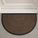 Tapete de entrada resistente, 1 pieza, semicircular, para interior y exterior, alfombra de bienvenida, duradera, perfil bajo, ideal para entrada, patio, garaje y áreas de mucho tráfico, decoración navideña, regalo de Navidad