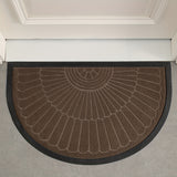 Tapete de entrada resistente, 1 pieza, semicircular, para interior y exterior, alfombra de bienvenida, duradera, perfil bajo, ideal para entrada, patio, garaje y áreas de mucho tráfico, decoración navideña, regalo de Navidad