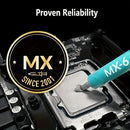Pasta térmica de alto rendimiento MX-6, 4g - Conductividad térmica ultra para CPU/GPU, ideal para enfriamiento de electrónicos de precisión, pasta para enfriar CPU | Diseño elegante | Pasta térmica duradera