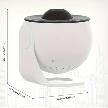 Proyector de habitación MISFANS, proyector de imagen de alta definición con perilla ajustable, proyector de planetario de 13 discos, rotación de 360°, luces LED, carga USB, blanco