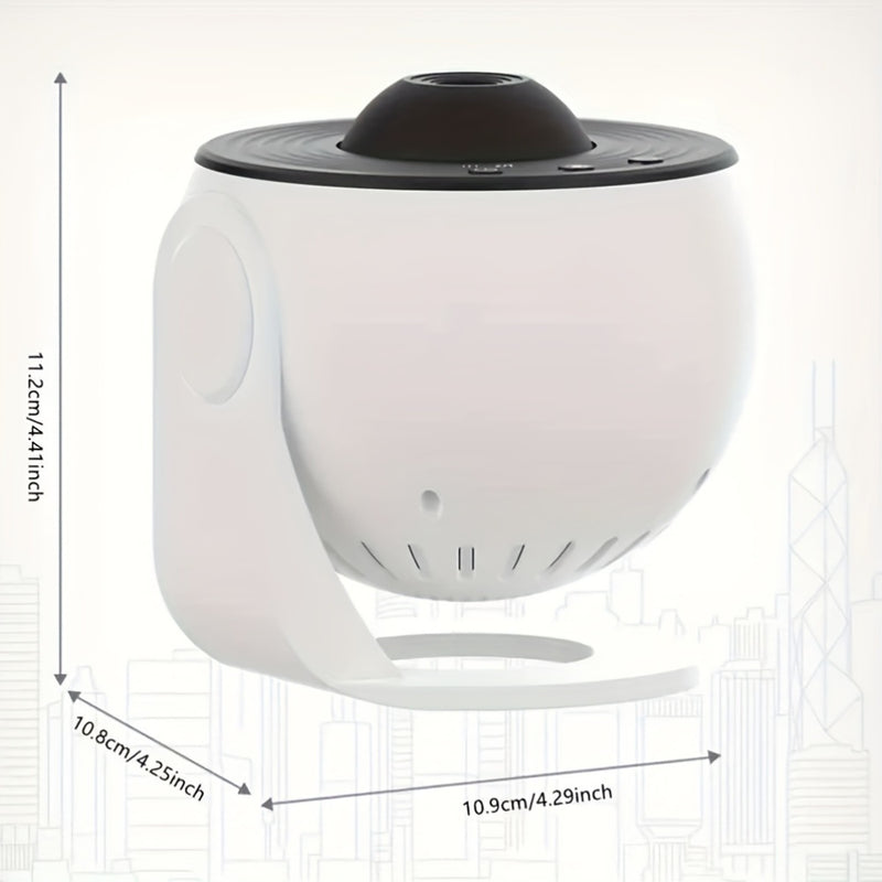 Proyector de habitación MISFANS, proyector de imagen de alta definición con perilla ajustable, proyector de planetario de 13 discos, rotación de 360°, luces LED, carga USB, blanco