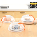 1pc Cubierta Transparente para Alimentos de Microondas con Mango Naranja de Fácil Agarre - A Prueba de Salpicaduras, Protector de Plato para Mantener la Frescura para el Hogar, Catering, Camping al Aire Libre, Uso en RV, Cubierta para Microondas