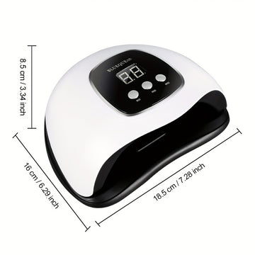 lámpara para uñas, lámpara de gel con interfaz USB, secadora 48W luz cura y seca todo tipo de pegamentos rápidamente, máquina de arte de uñas con sensor automático Smart, para casa y salón