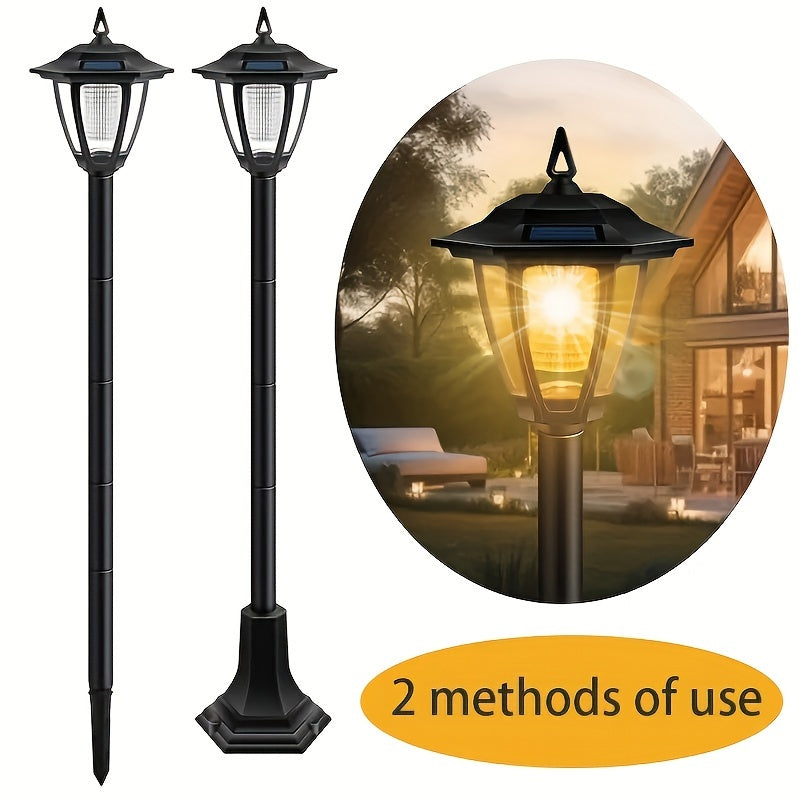 1pc/2pcs Luces de jardín retro solares, Luces de paisaje alimentadas por energía solar, utilizadas para patio, césped, camino de jardín, decoración de atmósfera de hotel, estanque y piscina
