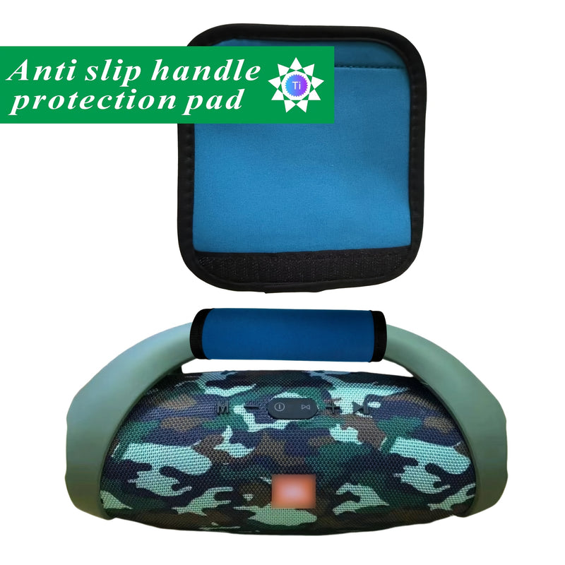 Cubierta de mango de reemplazo para altavoces JBI Boombox/Boombox 2/Boombox 3, con diseño antideslizante y empaque en forma de cuadrado azul.