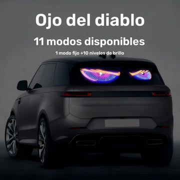 2 piezas de luces LED para retrovisores de coche con ojos del diablo, alimentadas por USB, 11 modos, luces de ambiente para vehículos frescas y elegantes con acentos rojos, azules, verdes, amarillos, rosados y naranjas, ajuste universal para coches, cami