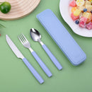 3 piezas de juego de cubiertos de viaje portátil de acero inoxidable, incluyendo cuchillo, tenedor, cuchara - Perfecto para oficina, escuela, picnic, camping y actividades al aire libre - Más adecuado para estudiantes y amigos pequeños con almacenamiento