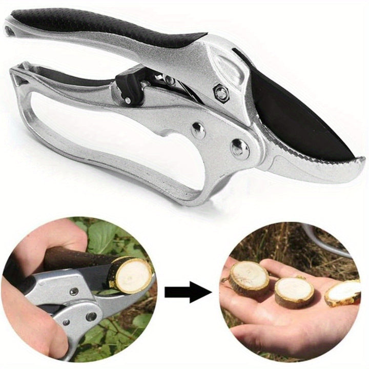 Tijeras de jardín con ratchet - Tijeras de jardín ligeras de aluminio, especializadas para podar frutales y ahorrar esfuerzo al cortar plantas, tijeras de mano esenciales para el jardinerismo
