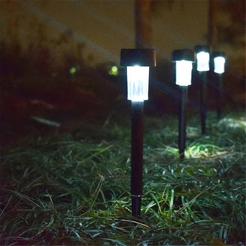 Conjunto de 10/12 Luces Solares para Exteriores, Luces LED para Jardín, Iluminación Paisajística Solar, Luz para Césped, Patio, Entrada de Coches, Jardín, Escaleras, Calle, Terraza, Festivales y Otros Elementos Decorativos al Aire Libre