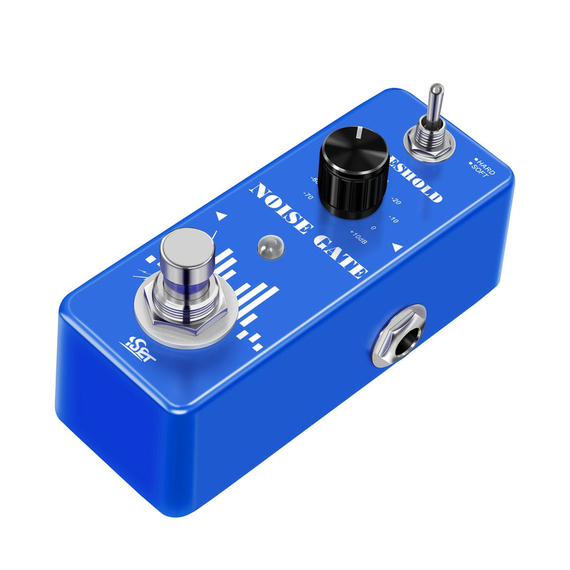 Pedal de Puerta Antiruido para Guitarra Eléctrica - Alimentado por USB con Perillas de Volumen y Tono, Procesamiento Simultáneo Analógico y Digital para Reducción de Ruido y Claridad, Diseño Audaz en Azul/, Equipo Musical, Electrónica de Alta Calidad, Co