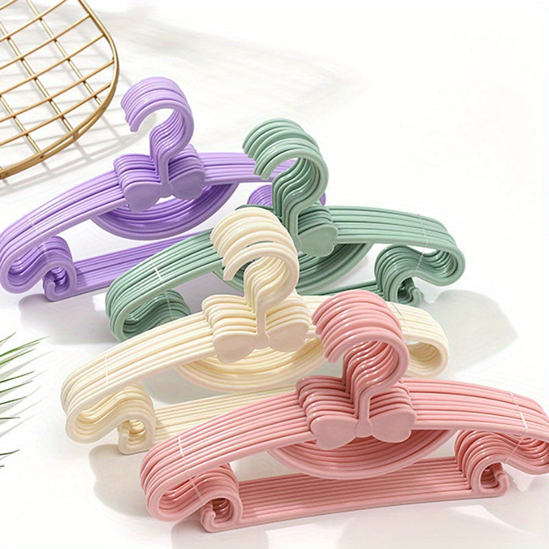 10pcs Perchas para Ropa de Niños - Portátiles, a Prueba de Viento, Organizador de Abrigos y Ropa Infantil de Plástico