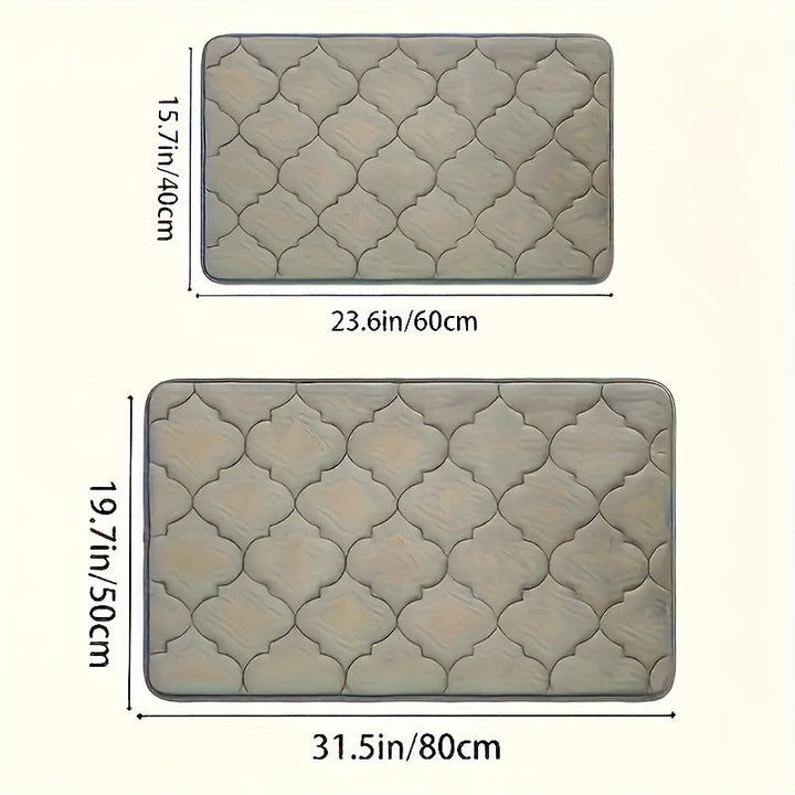 Alfombra de Baño Acolchada de Lujo - Ultra Absorbente, Antideslizante de Poliéster con Patrón de Diamantes para Decoración del Hogar, Suave y Acogedora