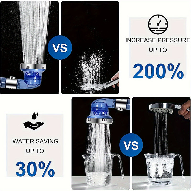 Cabezal de ducha de alta presión con 3 modos de funcionamiento, detención de agua con un solo clic - Espray de filtro de mano multifuncional con ajustes personalizables, ahorro de agua y fácil instalación, ajuste universal para duchas estándar, accesorio