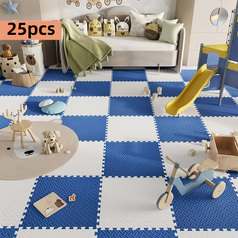 Paquete de 25 Alfombrillas de Espuma Engrosada - Tapetes Grandes Estilo Rompecabezas para Sala y Dormitorio, Ideales para Navidad, Perfectos para Acción de Gracias