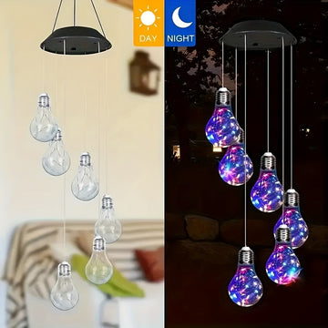Luces solares LED para exteriores con campanas - Diseño de globo azul y púrpura vibrante, cable de cobre duradero, ideal para decoraciones navideñas en interiores y exteriores, jardín, terraza, fiestas, Acción de Gracias, Navidad, Halloween, Día de San V