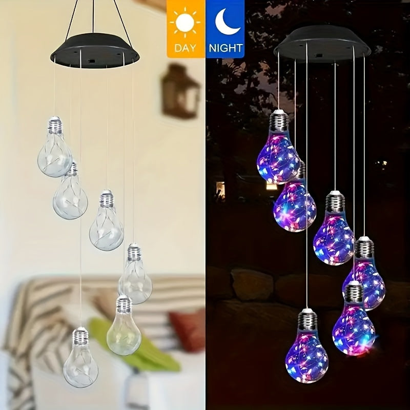 Luces solares LED para exteriores con campanas - Diseño de globo azul y púrpura vibrante, cable de cobre duradero, ideal para decoraciones navideñas en interiores y exteriores, jardín, terraza, fiestas, Acción de Gracias, Navidad, Halloween, Día de San V