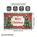 2D Banner de Puerta, 1 Pieza, Banner de Puerta Navideño Festivo - Diseño de Alce Rojo y Verde con Copos de Nieve, Texto "Feliz Navidad", Poliéster, Ideal para Decoraciones Navideñas, Jardín al Aire Libre y Fondos de Fiestas, Decoraciones Navideñas