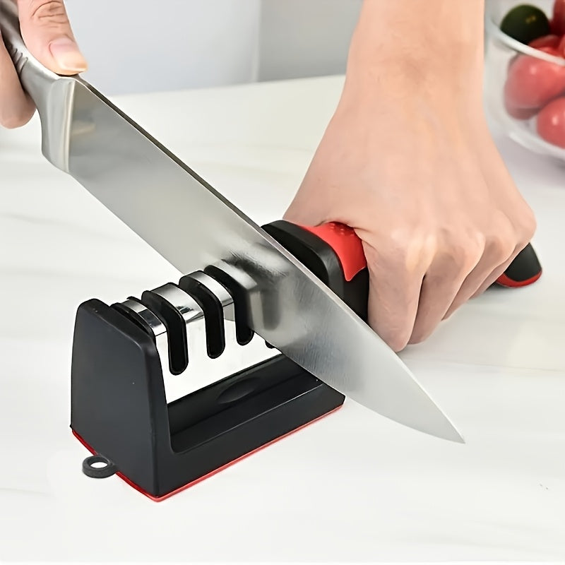 1 afilador profesional de cuchillos de 4 etapas con piedras de tungsteno, diamante y cerámica para cuchillos de cocina