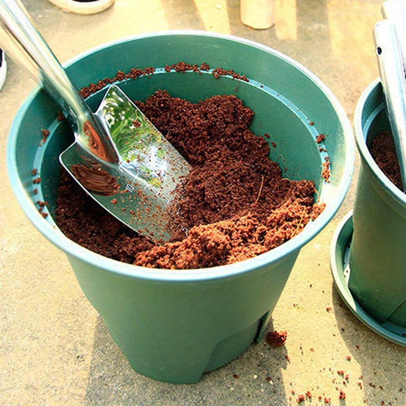 Juego de herramientas de jardín de acero inoxidable - Pala, horca y pala duraderas con escala de medida para jardinería doméstica, perfectas para plantar, desmalezar y cavar, mango ergonómico, construcción duradera, juego de herramientas de jardinería es