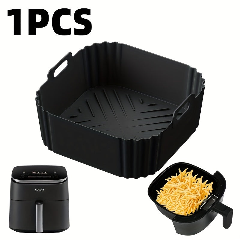 8,86 pulgadas de reutilizables, rectangulares, de silicona para freidor de aire, para Ninja AF140, AF141, AF180, AF181, Philips HD9270 y otros modelos - Antiadherente, resistente al calor, fácil limpieza, accesorio para hornear | Forma cuadrada | Silicon