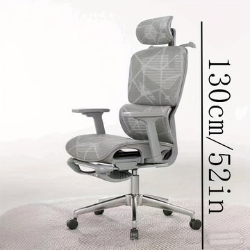 Butaca Ergonómica de Oficina - Silla Reclinable con Altura Ajustable, Soporte Lumbar, Respaldo en Malla Transpirable y Estructura Metálica, Diseño Fácil de Limpiar para Hogar, Juegos y Comodidad Duradera, Cojín Moderno