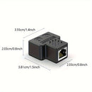 Adaptador Divisor Ethernet TISHRIC de 2 piezas - Conector de Cable de Red LAN de 1 a 2 Vías, Hembra RJ45, Acabado Mate