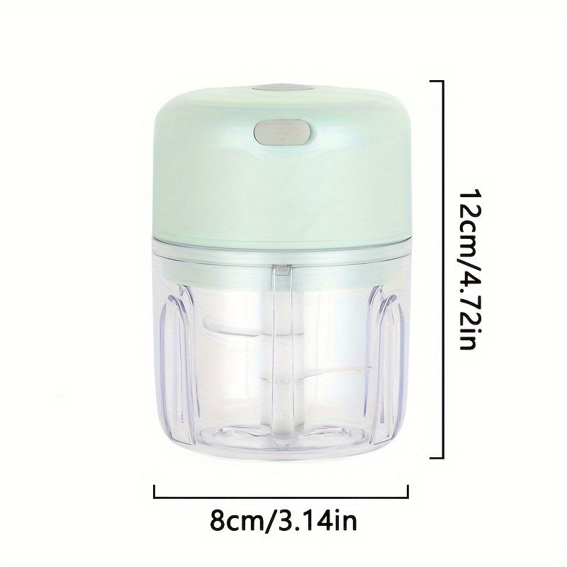 1 pza. 250ml Mini Picadora de Ajo Recargable, Duradera, Robusta, ¡Adecuada para triturar ajo, chile, cebolla, carne molida, nueces y más!