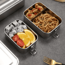 Caja de almuerzo cuadrada de acero inoxidable 304, gran capacidad, capa única, con hebilla, compartimentada, caja de bento, estudiante, cuadrada, al aire libre, estilo americano, frescura Bo, regreso a la escuela