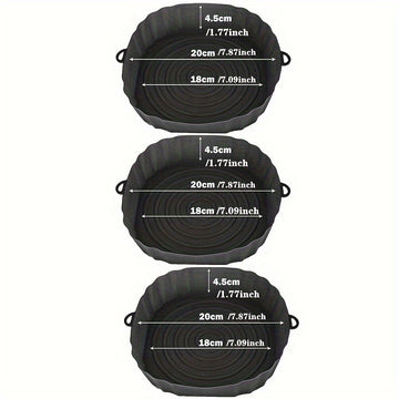 3 piezas de fundas de silicona para freidor de aire de 7,09 pulgadas, cestas reutilizables antiadherentes, accesorios para horno, fundas para sartenes, gadgets de cocina, cocina en casa.