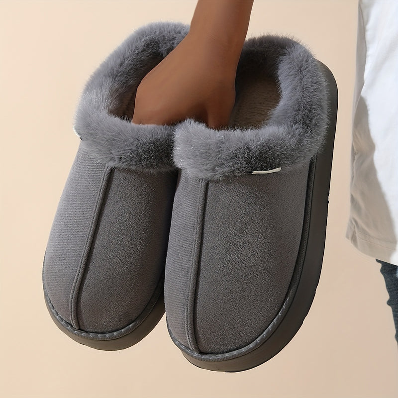 Zapatillas cómodas para mujer con forro de piel sintética - Suaves zapatos de casa para todas las estaciones con suela de EVA, parte superior de tela beige y diseño cómodo para el hogar, la oficina o el uso casual, zapatillas lindas, ropa cómoda para la