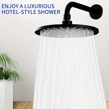 Cabezal de ducha a alta presión - TopSpray, rociador grande con función de lluvia, diseño circular de plástico duradero para montar en la pared y distribución uniforme del agua, accesorio clásico para baño, estilo contemporáneo