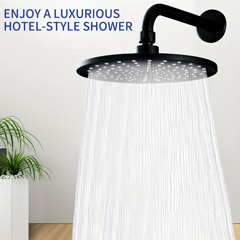 Cabezal de ducha a alta presión - TopSpray, rociador grande con función de lluvia, diseño circular de plástico duradero para montar en la pared y distribución uniforme del agua, accesorio clásico para baño, estilo contemporáneo