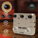 Pedal de Efectos para Guitarra Eléctrica Twin Looper con 11 Estilos y Grabación de hasta 10 Minutos
