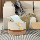 Cesta de almacenamiento grande de estilo clásico, organizador plegable de parte superior abierta para juguetes, ropa sucia y artículos del hogar, canastas de estantería