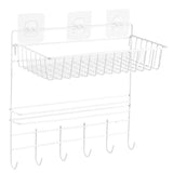 Organizador Colgante Con 6 Ganchos Y Canasta Desmontable