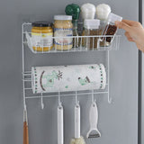 Organizador Colgante Con 6 Ganchos Y Canasta Desmontable