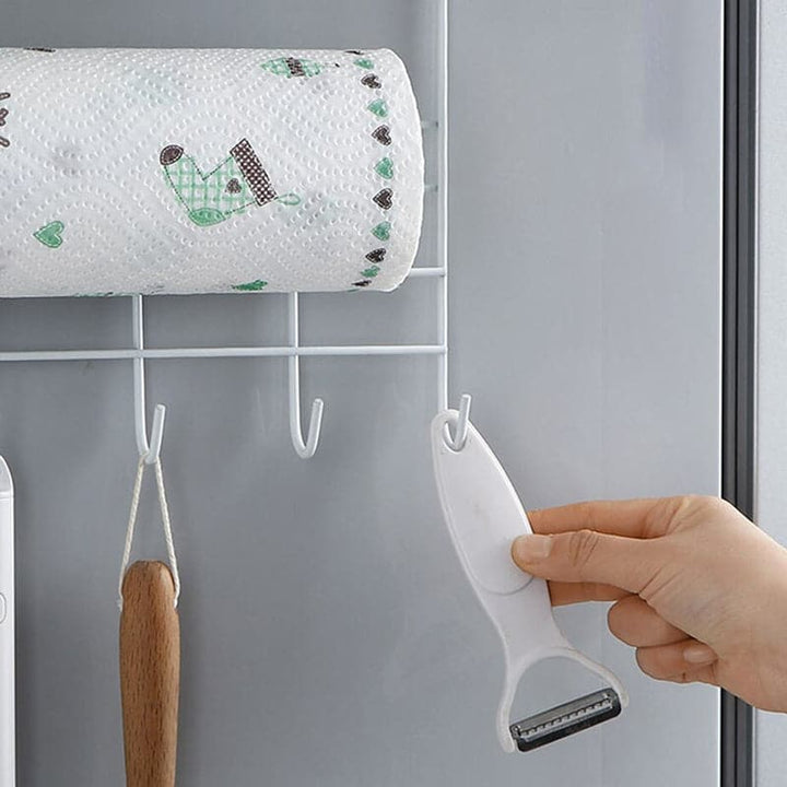 Organizador Colgante Con 6 Ganchos Y Canasta Desmontable