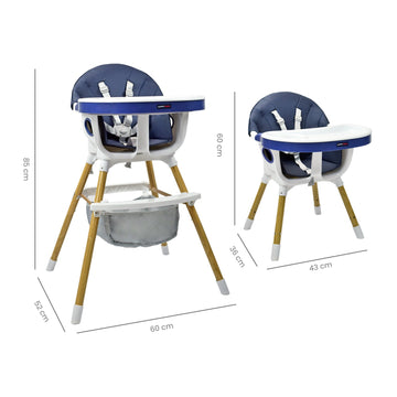 SILLA COMEDOR BEBÉ 2 EN 1 ROCK HAPPY BABY AZUL -