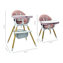 SILLA COMEDOR BEBÉ 2 EN 1 ROCK HAPPY BABY ROSADA -