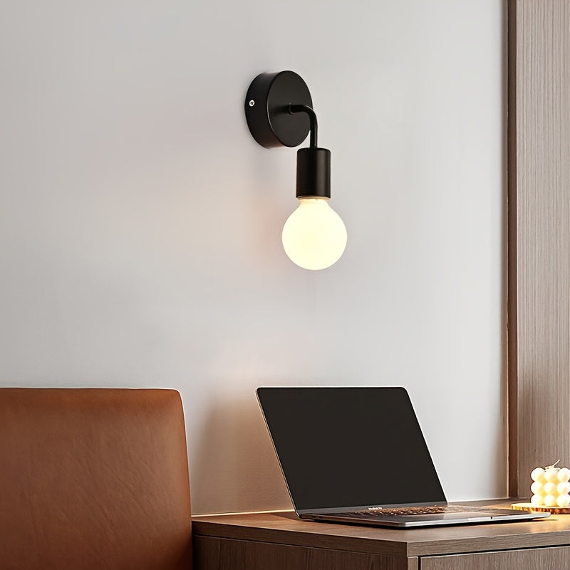 Aplique de Pared Nórdico Moderno - Base E27, Acabado de Hierro Fundido para Sala de Estar, Dormitorio, Pasillo - Fácil Instalación, Sin Bombilla Incluida