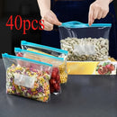 40 Bolsas de Almacenamiento, Bolsas con Cierre para Conservación del Frescor, Bolsas de Clasificación de Alimentos, Adecuadas para Frutas, Granos y Carne, Accesorios de Organización y Almacenaje en la Cocina