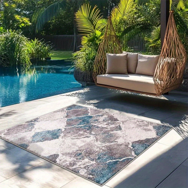 Alfombra de Terciopelo/853g/m² Poliéster Floral para Camping al Aire Libre, Bajos Pileas con Opciones de Múltiples Tamaños - Base Antideslizante en Crema Francesa Premium, Lavable a Máquina, Ideal para Decoración de Camping y Comedor