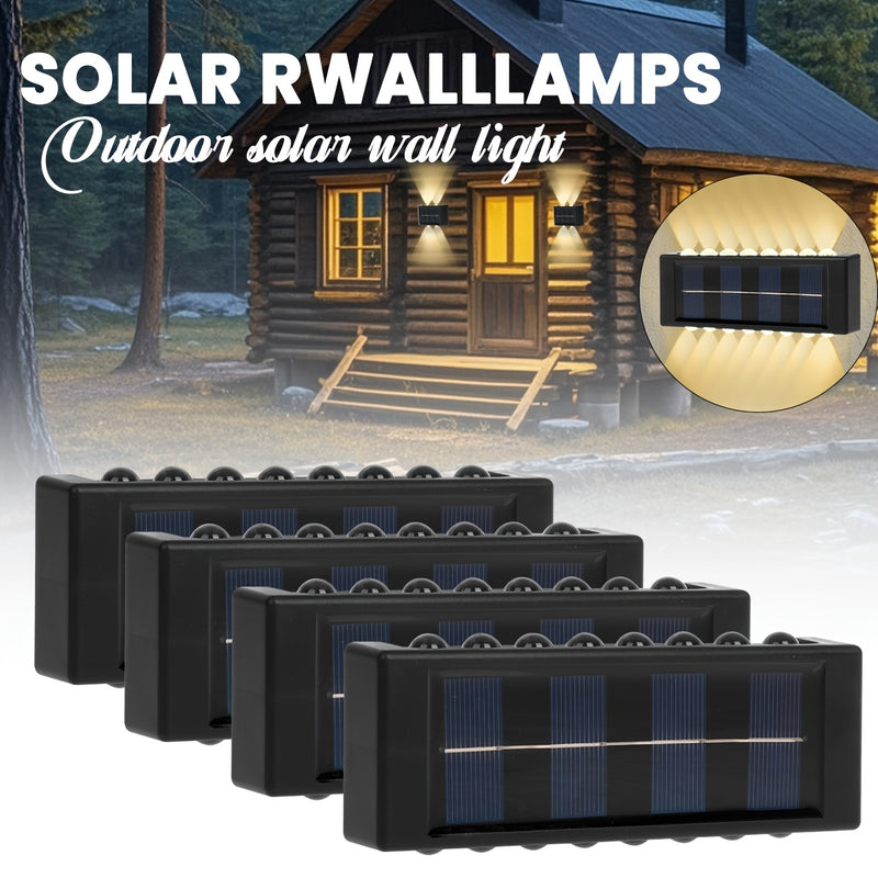6 luces solares con 16 LED, luces solares para exteriores, decoración de jardín, calle y paisaje, luces solares para pared de balcón, fáciles de instalar en exteriores, ideales para jardines, entradas de autos, garajes, etc