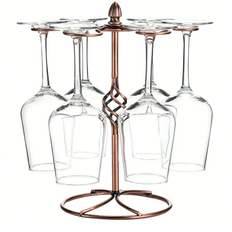 1pc Estilo Europeo Soporte de Vino Tinto Rojo Soporte de Vino Colgante Soporte de Vidrio de Pie Alto Soporte de Exhibición Invertido Soporte de Vino