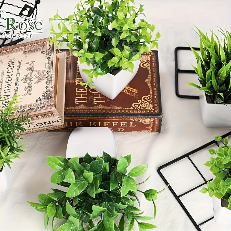 Juego de 4 Plantas de Eucalipto en Maceta Realistas - Perfecto para Decoración de Hogar y Oficina, Incluye Contenedores