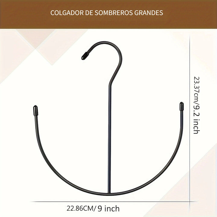 1pc Soporte de sombrero de acero inoxidable duradero - Organizador de sombreros colgantes multifuncional, Diseño ahorrador de espacio, Sostiene 20+ gorras de béisbol, Fácil instalación para armario y puerta