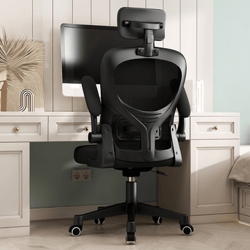 Silla de oficina ergonómica, diseño cómodo y transpirable, silla ejecutiva para hogar y oficina, soporte lumbar, rotativa, ajustable, con ruedas, estructura de acero inoxidable, 3 colores disponibles, negro.