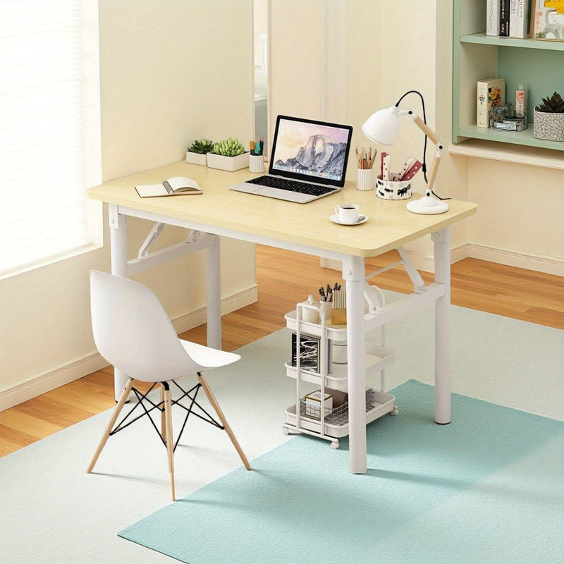 Escritorio plegable para computadora incluye silla, diseño compacto para hogar, dormitorio y espacios pequeños, estilo moderno, simple y elegante, adecuado para todas las estaciones.